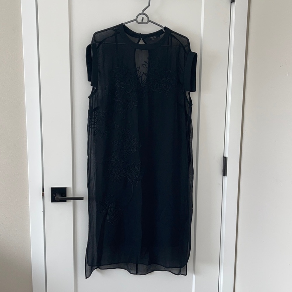 AllSaints embroidered silk cocktail dress
